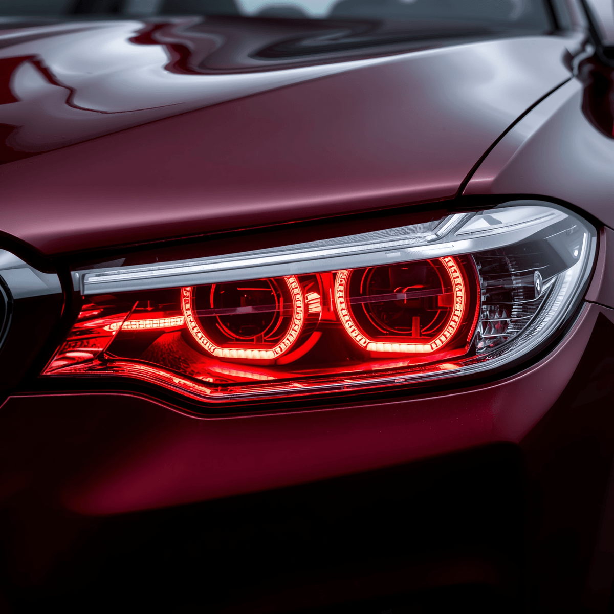 BMW headlight close-up